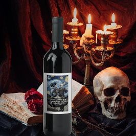 Bis zum Tod Skelett Van Gogh Gothic Hochzeitsgesch Weinetikett