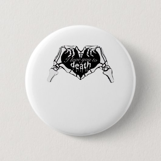 bis zum Tod: Skeletthand Herz Button (Vorderseite)