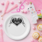 bis zum Tod: Skeletthand Herz Pappteller (Party)