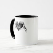 bis zum Tod: Skeletthand Herz Tasse (Vorderseite Links)