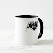 bis zum Tod: Skeletthand Herz Tasse (VorderseiteRechts)