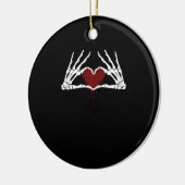 bis zum Tod - Skeletton Herz Hände Keramik Ornament (Links)