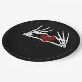 bis zum Tod - Skeletton Herz Hände Pappteller (Schrägansicht)