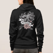 Bis zum Tod, Teil I, graurosa Schädel Blume Hoodie (Rückseite)