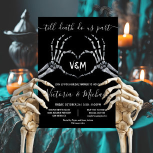 Bis zum Tod, Teil Skeleton Herz Hands Dusche Einladung