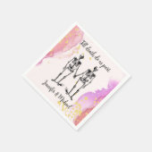 Bis zum Tod teilen Skeleton Couple Name blush N Serviette (Ecke)