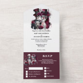 Bis zum Tod teilen wir bordeauxrotes Paar chic All In One Einladung (Innen)