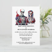 Bis zum Tod teilen wir die rot-weiße gotische Hoch Einladung (Stehend Vorderseite)