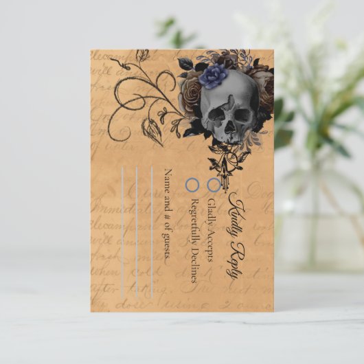 Bis zum Tod teilen wir die RSVP-Karte Dankeskarte (Stehend Vorderseite)