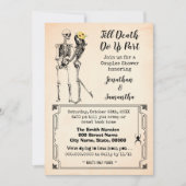 Bis zum Tod teilen wir Paare Duschskelette Einladung (Vorderseite)