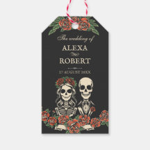 Bis zum Tod teilen wir Rose Skelett Hochzeit