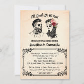 Bis zum Tod teilen wir Schädel Paare Dusche Einladung (Vorderseite)