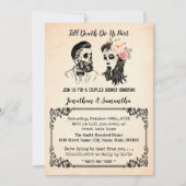 Bis zum Tod teilen wir Schädel Paare Dusche Einladung (Vorderseite)