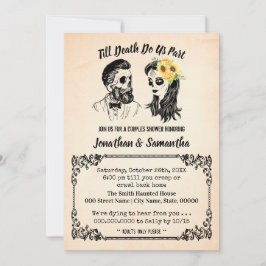 Bis zum Tod teilen wir Schädel Paare Dusche Einladung