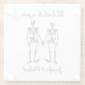 Bis zum Tod teilen wir Skeleton Couple Name Black Glasuntersetzer (Rückseite)