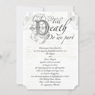 Bis zum Tod teilen wir Skull Script Hochzeit Einladung