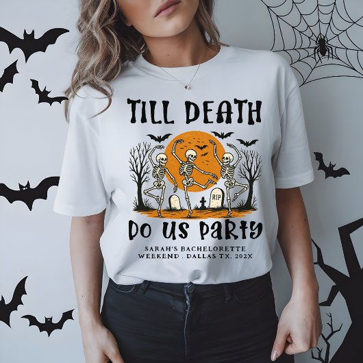 Bis zum Tod tun uns Party Bachelorette Halloween T-Shirt