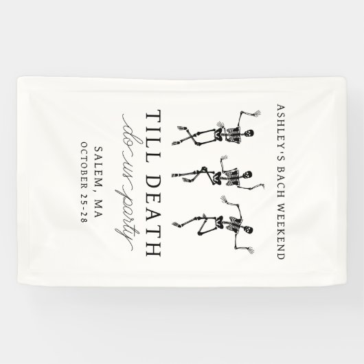 Bis zum Tod tun uns Party Bachelorette Wochenende Banner (Horizontal)