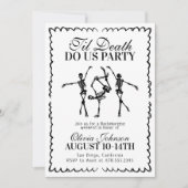 Bis zum Tod tun uns Party Bachelorette Wochenende Einladung (Vorderseite)