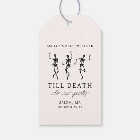 Bis zum Tod tun uns Party Bachelorette Wochenende Geschenkanhänger (Rückseite)