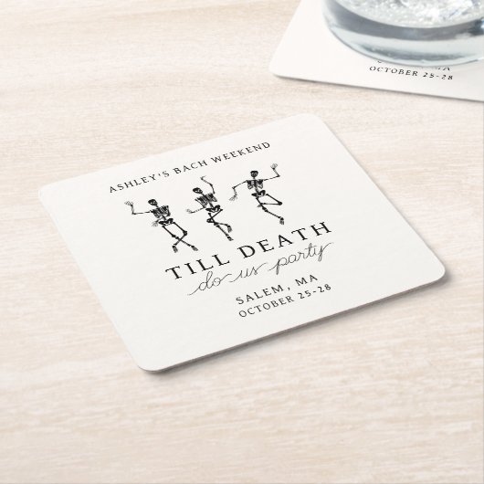 Bis zum Tod tun uns Party Bachelorette Wochenende Rechteckiger Pappuntersetzer (angewinkelt)