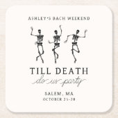 Bis zum Tod tun uns Party Bachelorette Wochenende Rechteckiger Pappuntersetzer (Vorderseite)