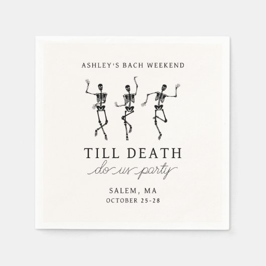 Bis zum Tod tun uns Party Bachelorette Wochenende Serviette (Vorderseite)