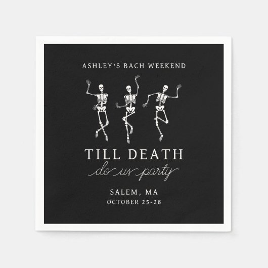 Bis zum Tod tun uns Party Bachelorette Wochenende Serviette (Vorderseite)