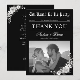 Bis zum Tod tun uns Party Black Gothic Hochzeit Dankeskarte