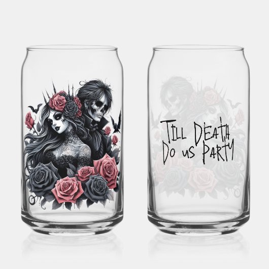 Bis zum Tod tun uns Party Braut und Erbe Dosenglas (Vorderseite)