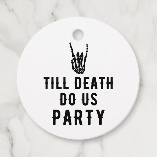 Bis zum Tod tun uns Party Brautparty Geschenkanhänger (Vorderseite)