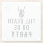 Bis zum Tod tun uns Party Brautparty Glasuntersetzer (Rückseite)