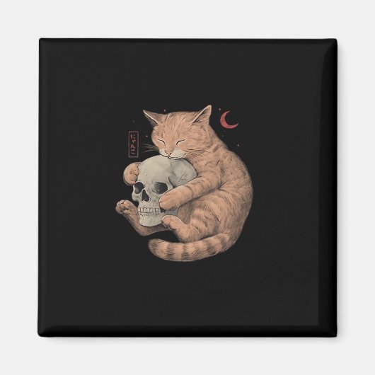 Bis zum Tod tun uns Party Cat Skull Classic Magnet (Vorne)