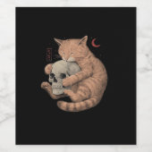 Bis zum Tod tun uns Party Cat Skull Classic Weinetikett (Einzelnes Label)