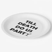 Bis zum Tod tun uns Party Classic & Basic Design Pappteller (Schrägansicht)