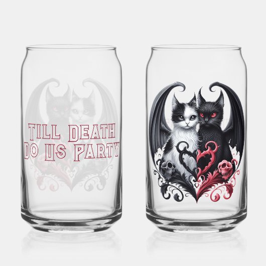 Bis zum Tod tun uns Party Devilish Kittens Dosenglas (Rückseite)