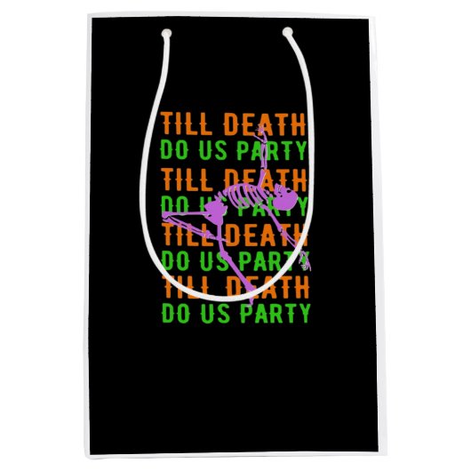 Bis zum Tod tun uns Party Funny Halloween Verlobun Mittlere Geschenktüte (Vorderseite)