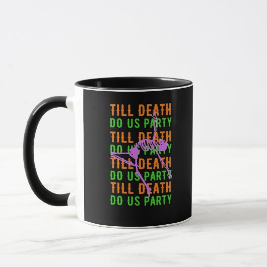 Bis zum Tod tun uns Party Funny Halloween Verlobun Tasse (Links)
