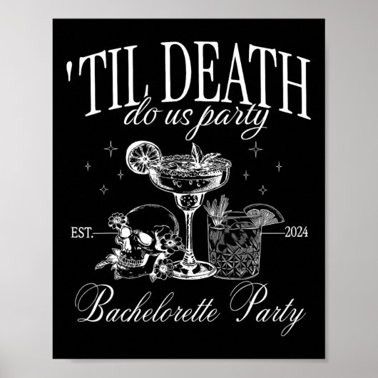 Bis zum Tod tun uns Party Funny Skeleton trinken C Poster (Vorne)
