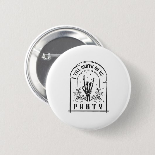 Bis zum Tod tun uns Party Geschenke Retro Bachelor Button (Vorne & Hinten)