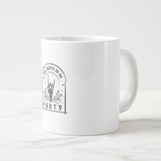 Bis zum Tod tun uns Party Geschenke Retro Bachelor Jumbo-Tasse (Vorderseite Rechts)