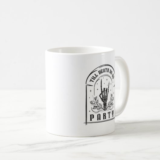 Bis zum Tod tun uns Party Geschenke Retro Bachelor Kaffeetasse (VorderseiteRechts)