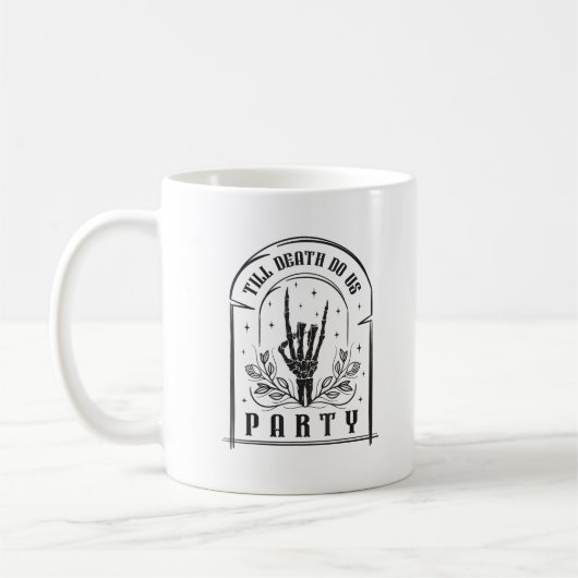 Bis zum Tod tun uns Party Geschenke Retro Bachelor Kaffeetasse (Links)