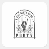 Bis zum Tod tun uns Party Geschenke Retro Bachelor Quadratischer Aufkleber (Vorderseite)