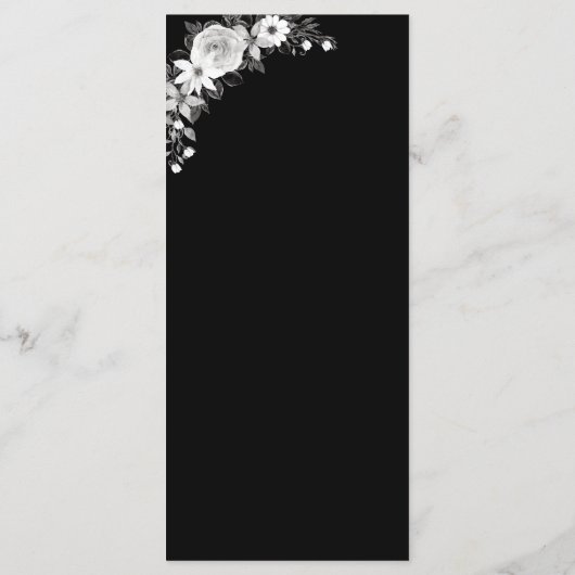 Bis zum Tod tun uns Party Gothic Floral Black Wedd Menükarte (Rückseite)