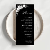 Bis zum Tod tun uns Party Gothic Floral Black Wedd Menükarte