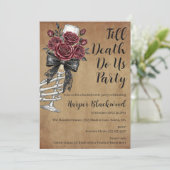 Bis zum Tod tun uns Party Gothic Junggeselinnen-Ab Einladung (Stehend Vorderseite)