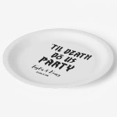 Bis zum Tod tun uns Party maßgeschneiderte Hochzei Pappteller (Schrägansicht)