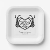 Bis zum Tod tun uns Party maßgeschneiderte Hochzei Pappteller (Vorderseite)