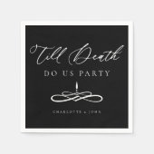 Bis zum Tod tun uns Party Minimal moderne Hochzeit Serviette (Vorderseite)